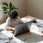 Freelancer managing finances with accounting software alternatives.