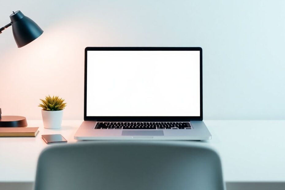 Desk with laptop and plant, lightweight help desk tools
