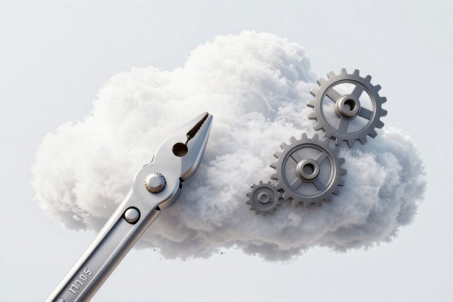 Cloud cost optimization tools interacting with a digital cloud.