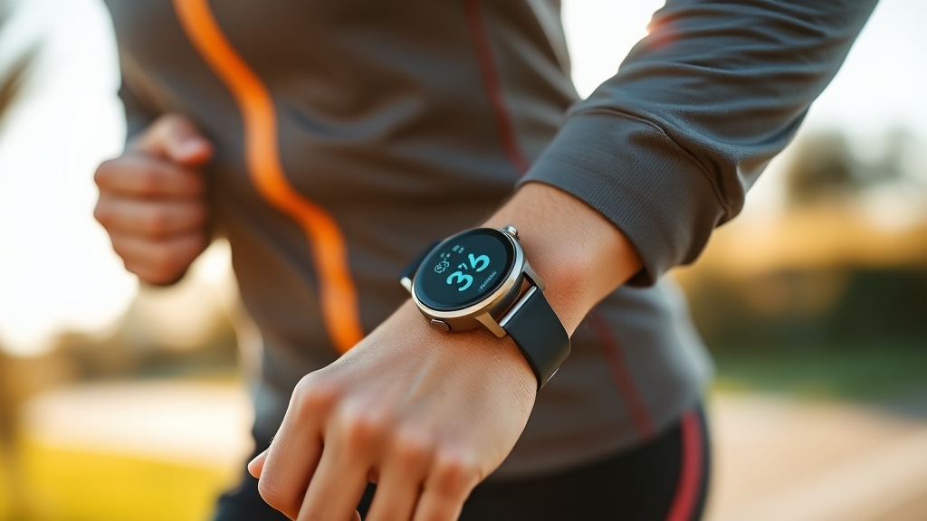 Woman wearing Apple Watch Series 10 smartwatch while working on laptop in bright office environment